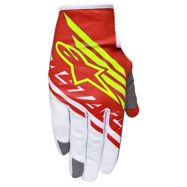 Alpinestars Racer Supermatic Gloves Sarı-Beyaz-Kırmızı resmi
