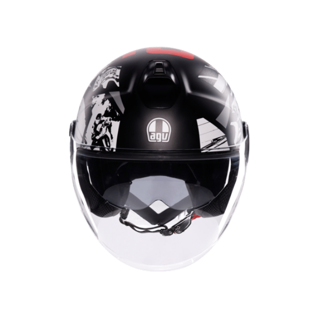 Agv Eteres History Matt Black White Red resmi