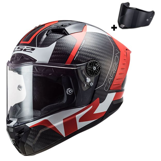 Ls2 Thunder Karbon Racing 1 Kırmızı-Beyaz resmi