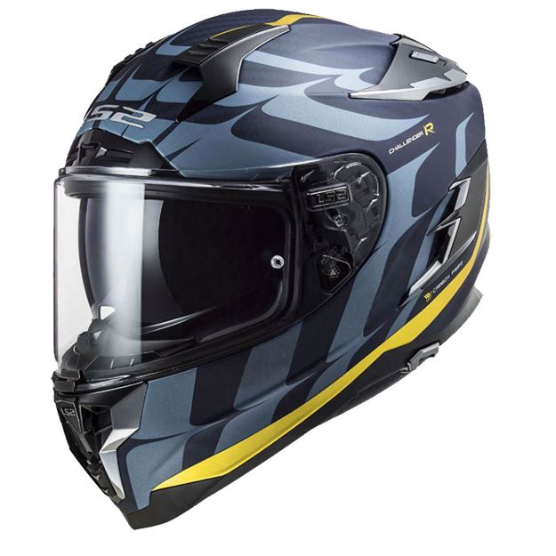 Ls2 Challenger C Karbon Flames Siyah-Sarı resmi