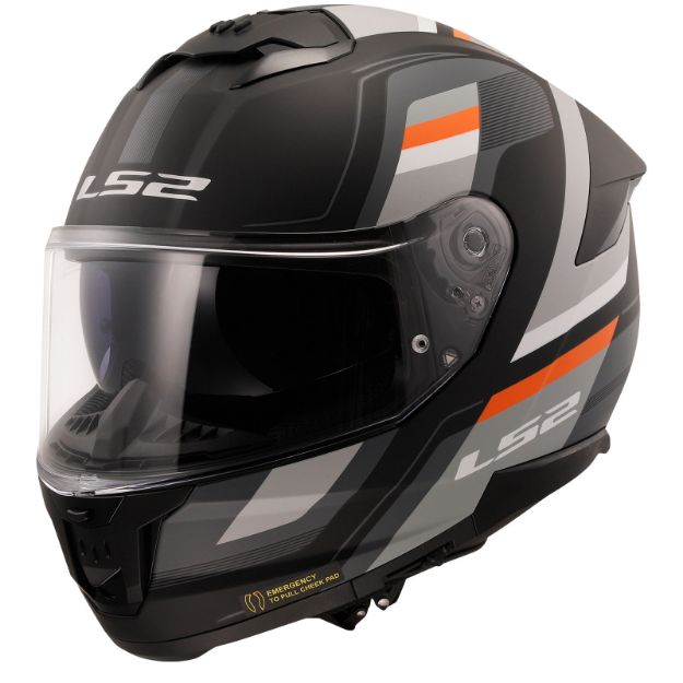 Ls2 Stream 2 Vintage Mat Siyah-Gri-Beyaz resmi