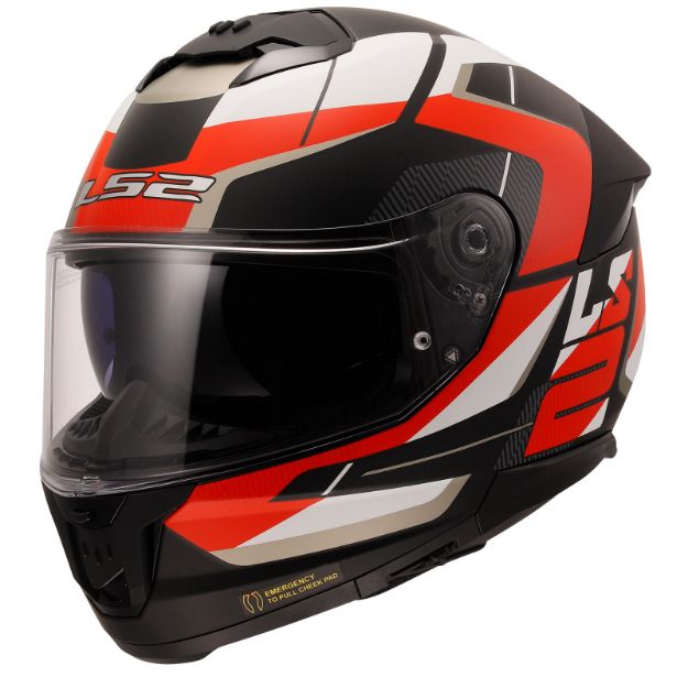 Ls2 Stream 2 Road Mat Siyah-Kırmızı-Beyaz-Gri resmi