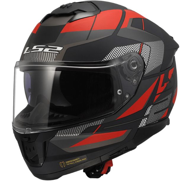 Ls2 Stream 2 Road Mat Siyah-Titanium-Kırmızı resmi