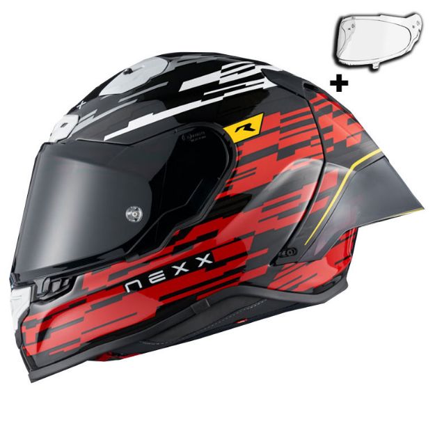 Nexx X.R3r Glitch Racer Karbon Kırmızı-Beyaz resmi