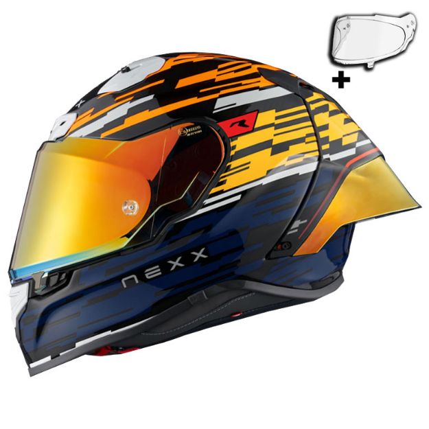 Nexx X.R3r Glitch Racer Karbon Turuncu-Mavi resmi