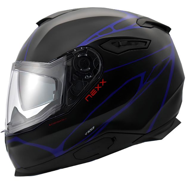 Nexx Y.100 B-Side Mat Siyah-Navy Mavi resmi