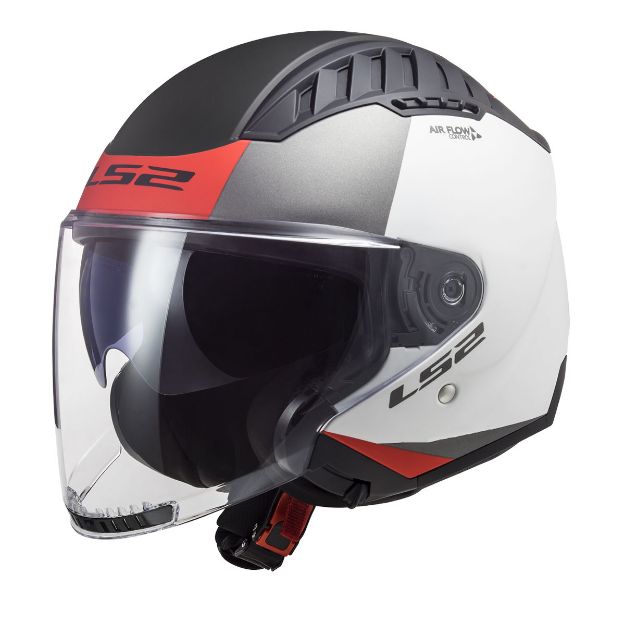 Ls2 Copter 2 Urbane Mat Beyaz-Kırmızı resmi