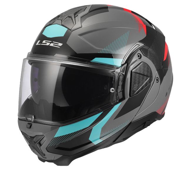 Ls2 Advant 2 Triple Gri-Kırmızı-Siyah-Turkuaz resmi